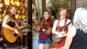 Locust Honey (Sarah Jamison on guitar, Chloe Edmonstone on fiddle and Ariel Dixon on banjo)